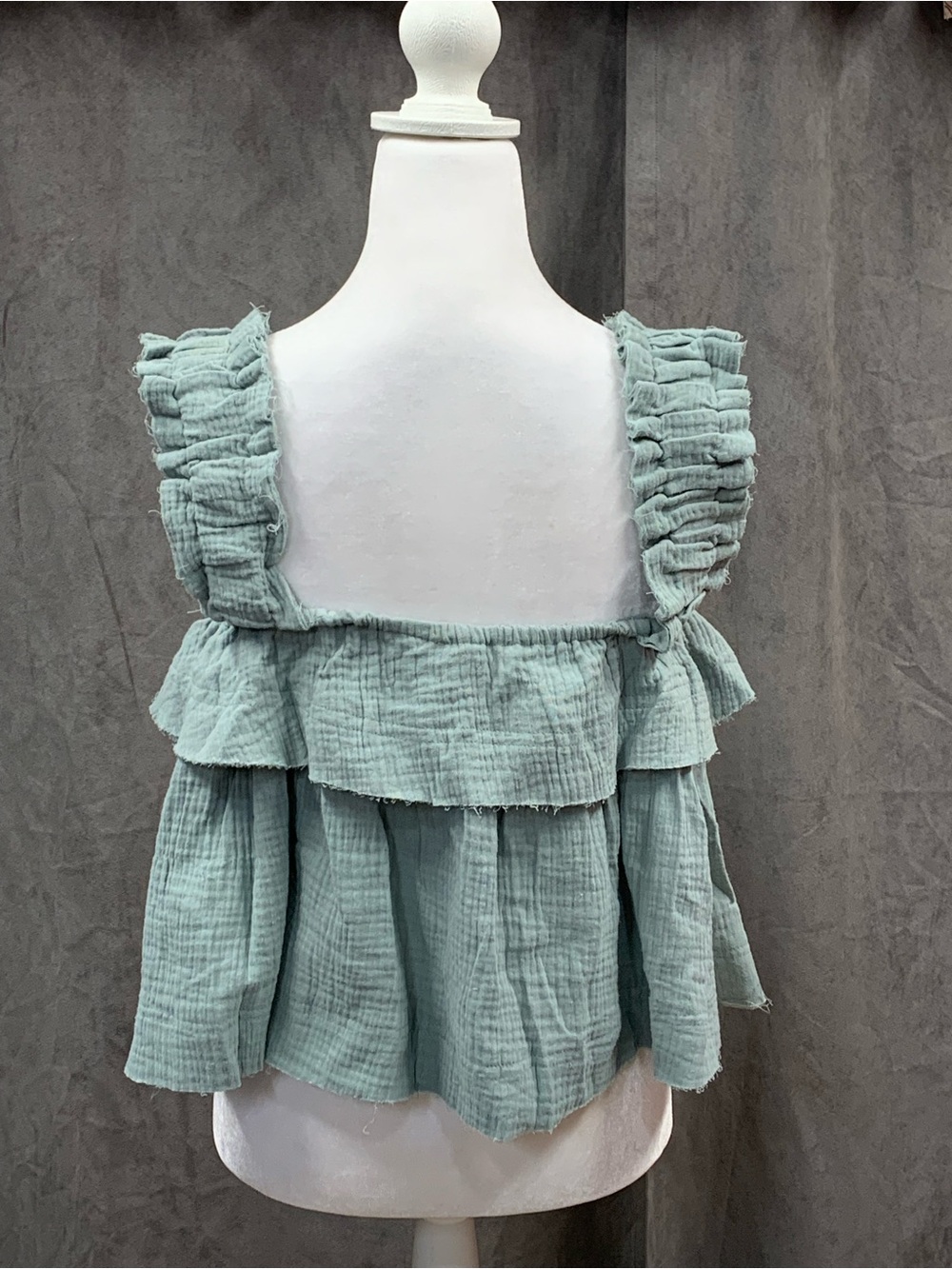 Free the Roses Sage Green Ruffled Tank Top - Picture 2 of 3